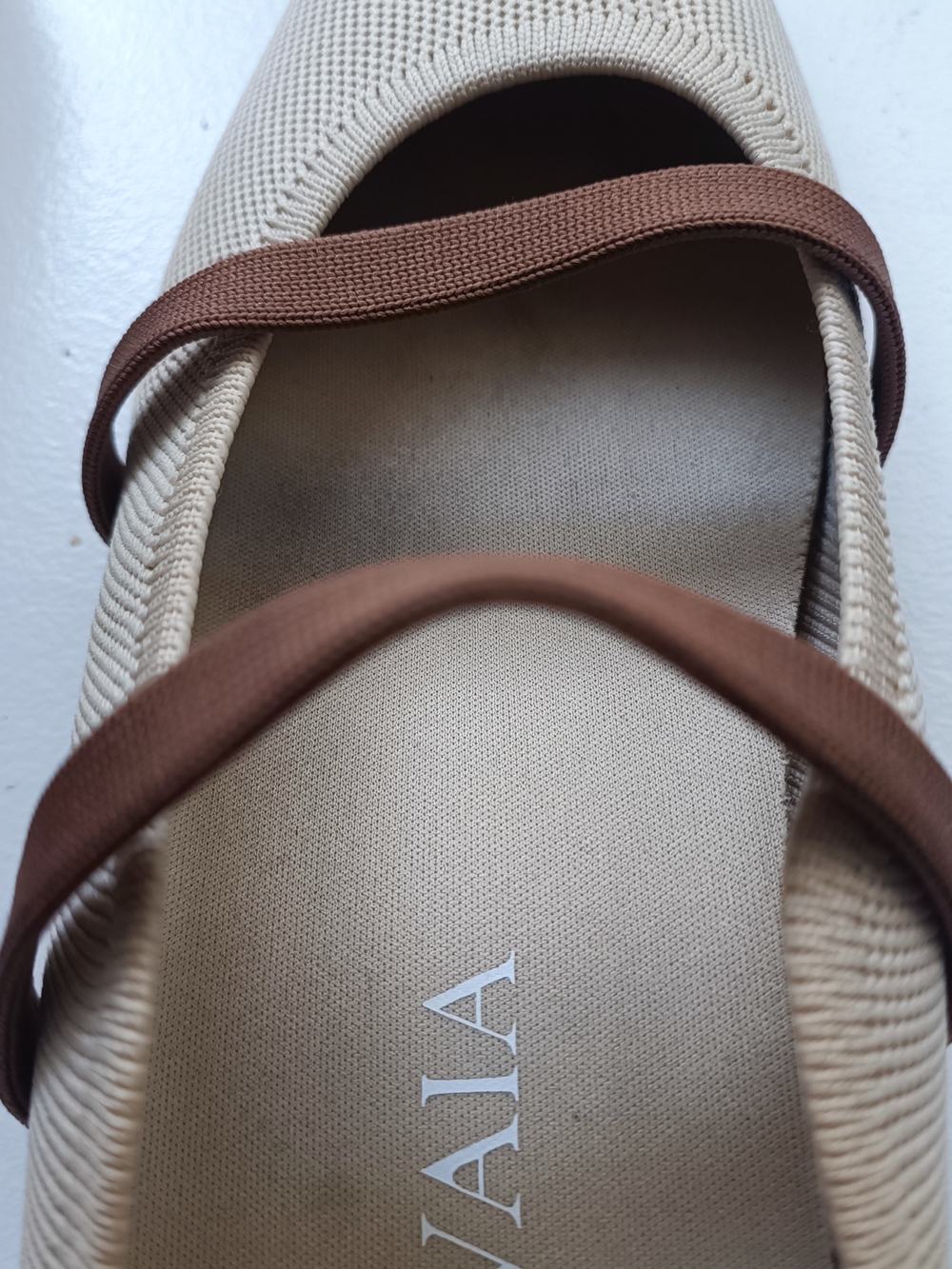VIVAIA Elle Pointed-Toe Knit Mules Beige Size 8 - Picture 12 of 13